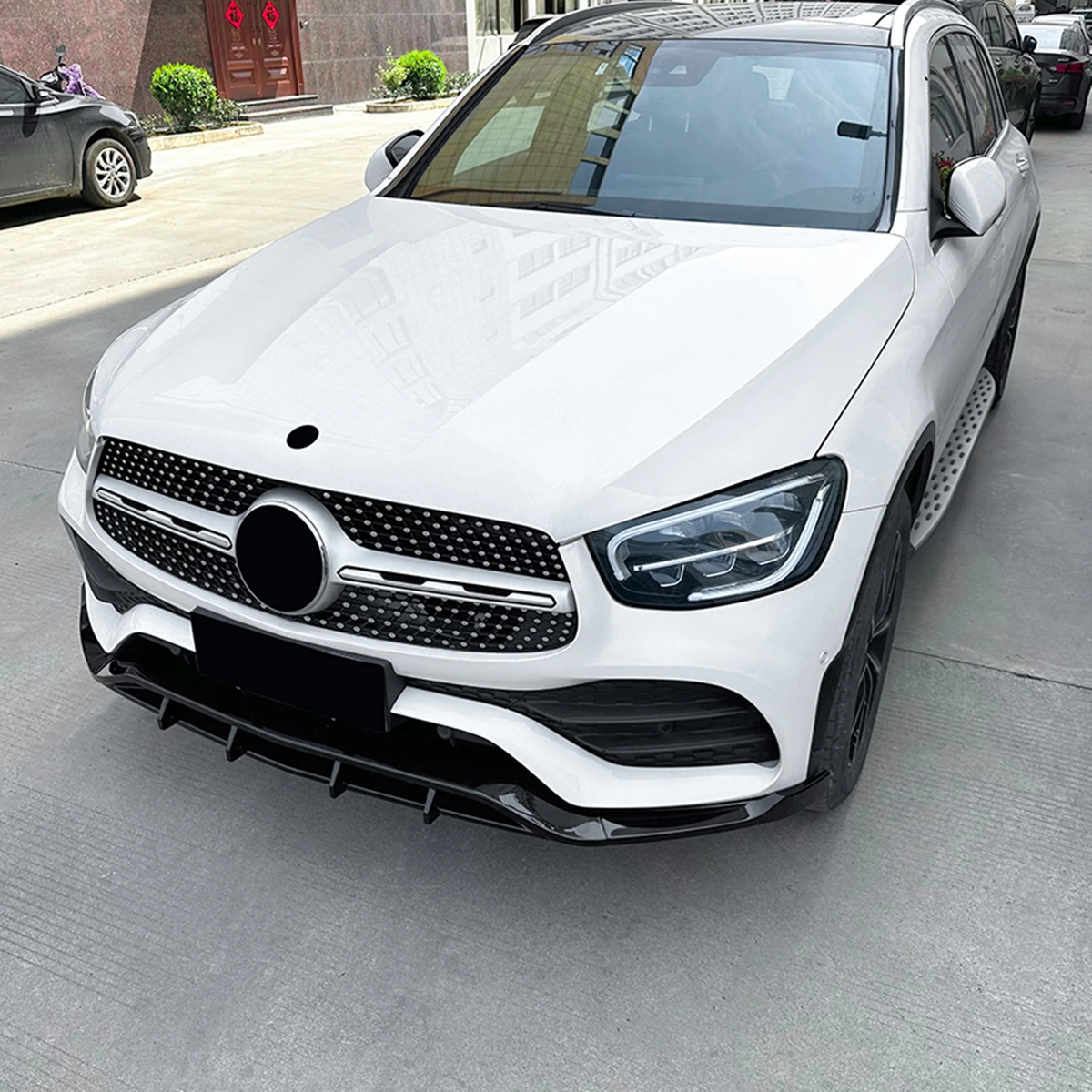 Mercedes GLC X253/C253 Facelift Gloss Black Front Lip Splitter (2020-2022)