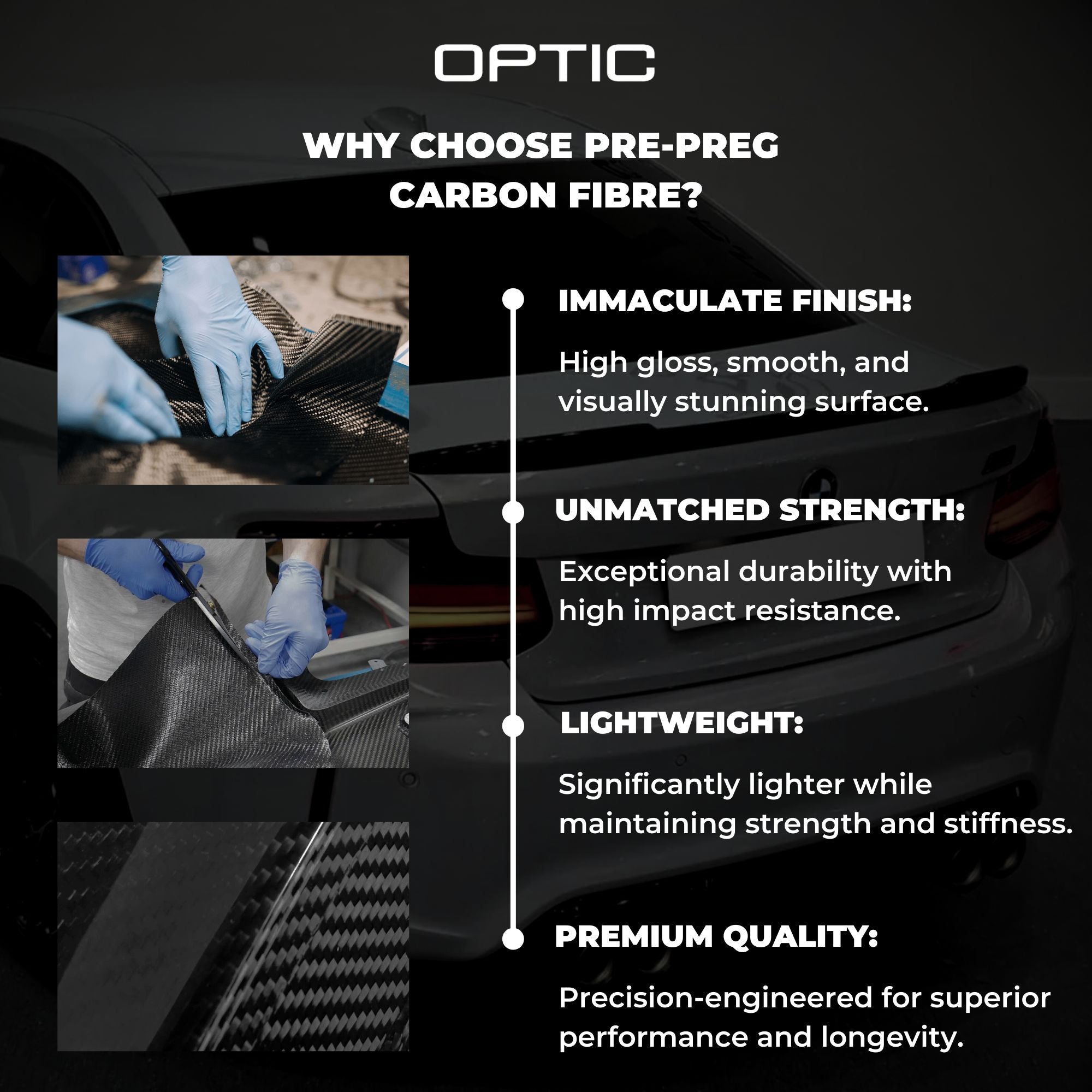 BMW X5 G05 LCI Pre-Preg Dry Carbon Fibre Rear Spoiler By OPTIC (2023+)