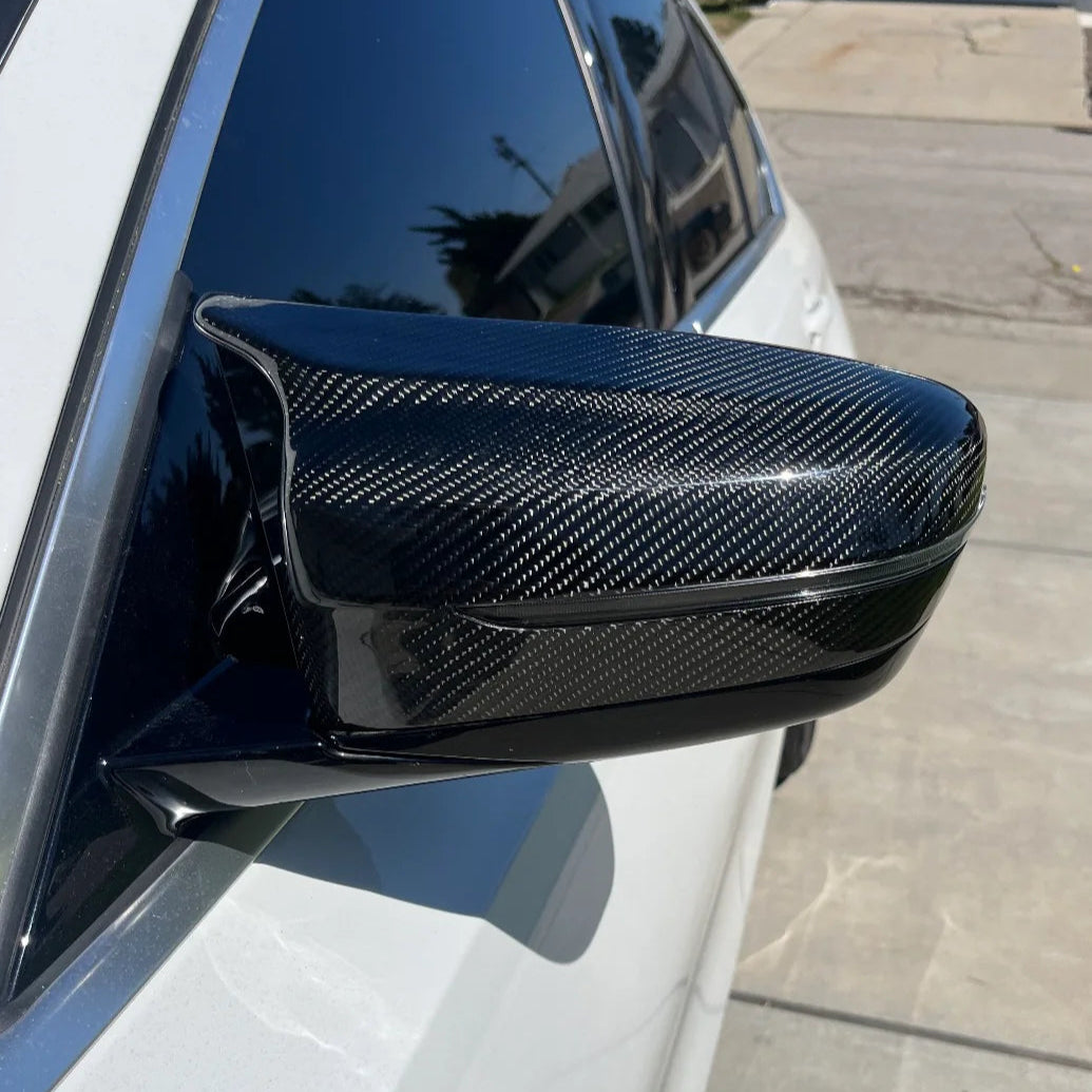 BMW 2, 3, 4, 5 Series G42, G20, G22, G26, G30 Carbon Fibre M Style Mirror Covers (2017+)